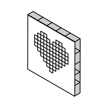 cross stitch pattern embroidery hobby isometric icon vector illustrationのイラスト素材