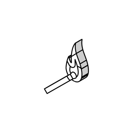 burning matchstick isometric icon vector illustrationのイラスト素材