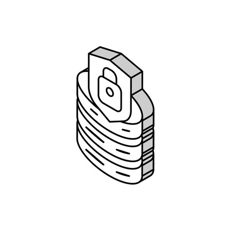 data access control database isometric icon vector illustrationのイラスト素材