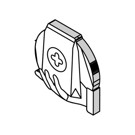 medication dispensing pharmacist isometric icon vector illustrationのイラスト素材