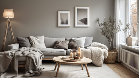 modern grey interior roomの素材