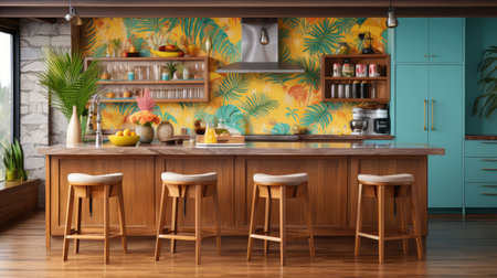 design wood kitchen backgroundの素材