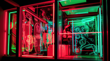 colorful fluorescent neon backgroundの素材