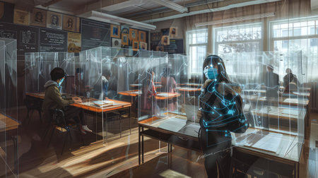 education pandemic schoolの素材