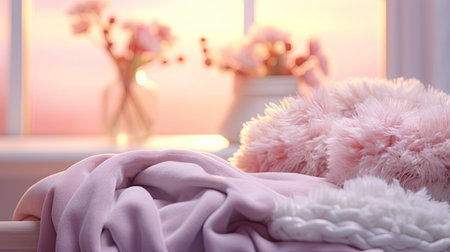 warm cozy blurred roomの素材