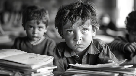 learng child struggling in schoolの素材