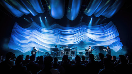 electronic wave music backgroundの素材