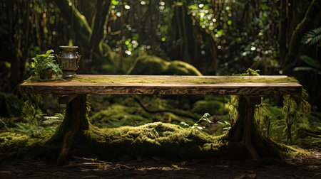 sunlight table nature backgroundの素材