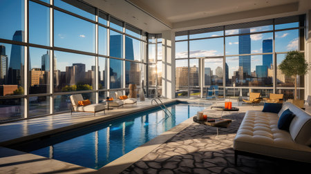 living urban apartment buildingの素材