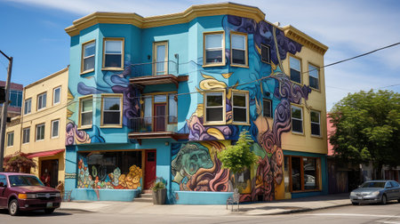 mailbox front apartment buildingの素材