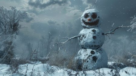 horror evil snowmanの素材