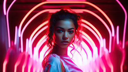 colorful studio neon backgroundの素材