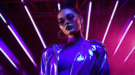 colorful neon violet backgroundの素材