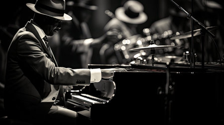 bass jazz music backgroundの素材