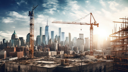progress construction city backgroundの素材