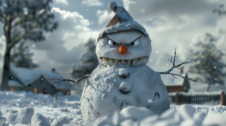 cold angry snowmanの素材