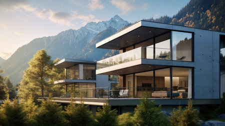 cozy apartment cottage buildingの素材