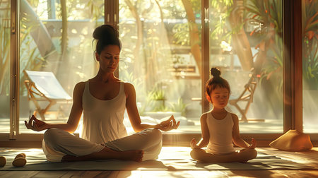 mindfulness mom child yogaの素材