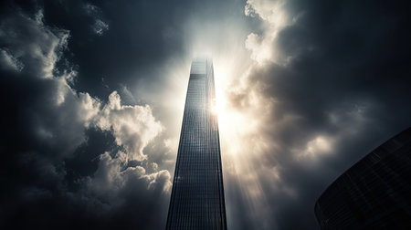 architecture bright skyscraper buildingの素材