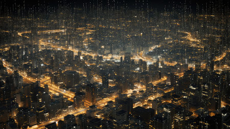 vibrant light city backgroundの素材