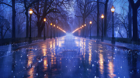 puddles winter rainの素材