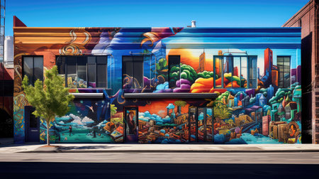 bustling street city backgroundの素材