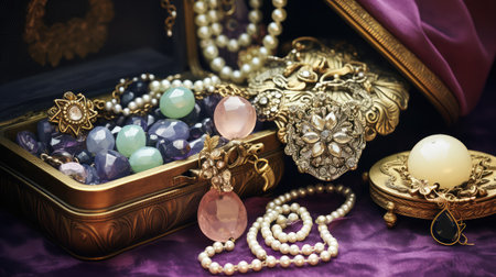 elegant vintage jewelry backgroundの素材