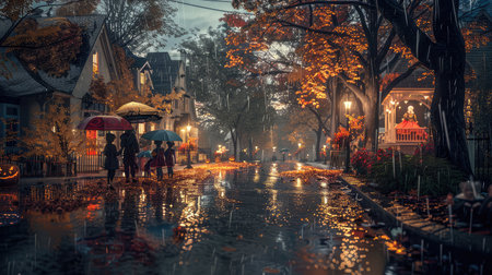 spooky rainy halloweenの素材