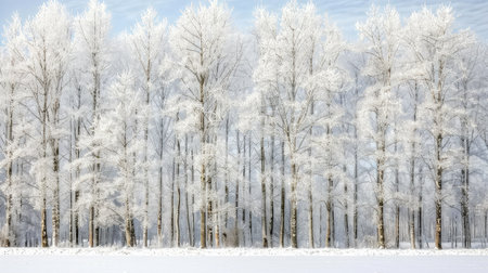frost snowy treelineの素材