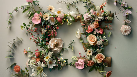 vintage victorian floral letteringの素材