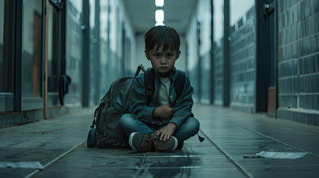 bullying child sad schoolの素材