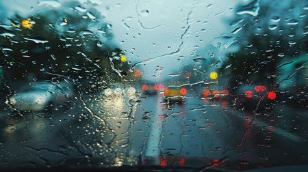 streaks rainy windshieldの素材