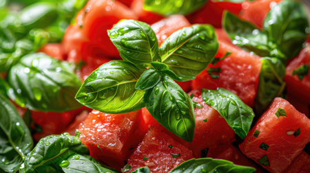 refreshing mint basil watermelon saladの素材