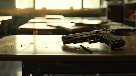 shooting gun at schoolの素材