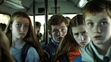 harassment school bus bullyの素材