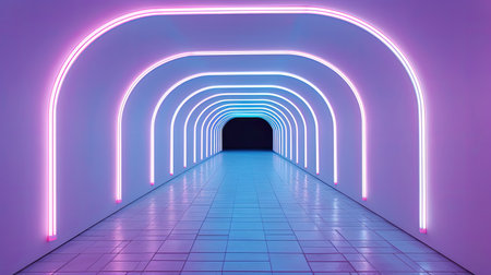 vibrant tunnel neon backgroundの素材