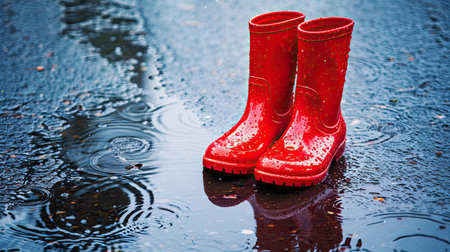 waterproof red rain bootsの素材