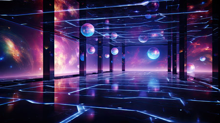 universe space blurred roomの素材