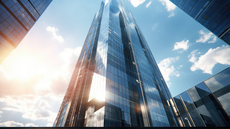 urban steel skyscraper buildingの素材