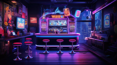 vibrant scene neon backgroundの素材