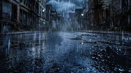 downpour cold rainの素材