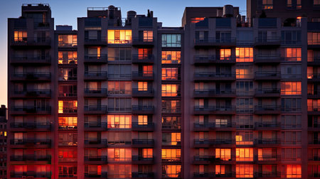 view evening apartment buildingの素材