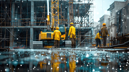 mud rainy construction siteの素材