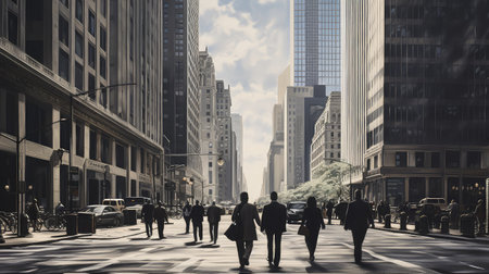 tall downtown skyscraper buildingの素材