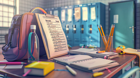 notebook school checklistの素材