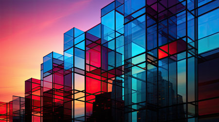 towering abstract skyscraper buildingの素材