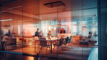 computer office blurred roomの素材