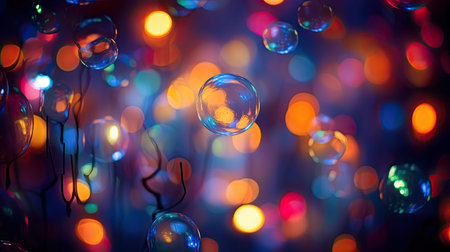 neon glow blurred lightsの素材