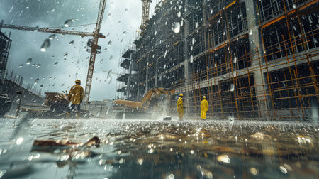 erosion rain in constructionの素材