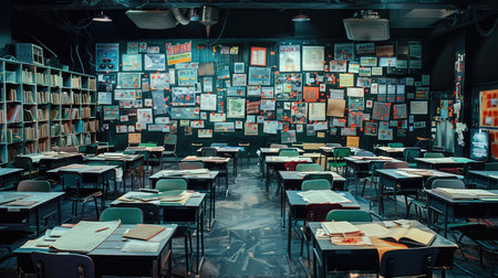 study school with black backgroundの素材